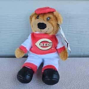 Cincinnati Reds Teddy Bear Plush Good Stuff Genuine 2002 VTG Baseball MLB